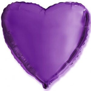 Foliový balonek srdce fialové 45 cm - Nebalený