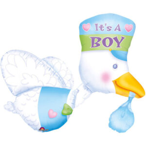 Foliový multi balonek čáp - Its a boy 81 cm